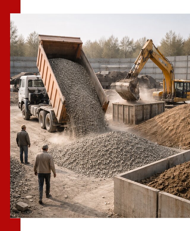 Доставка нерудных материалов с погрузкой и разгрузкой в Мытищах