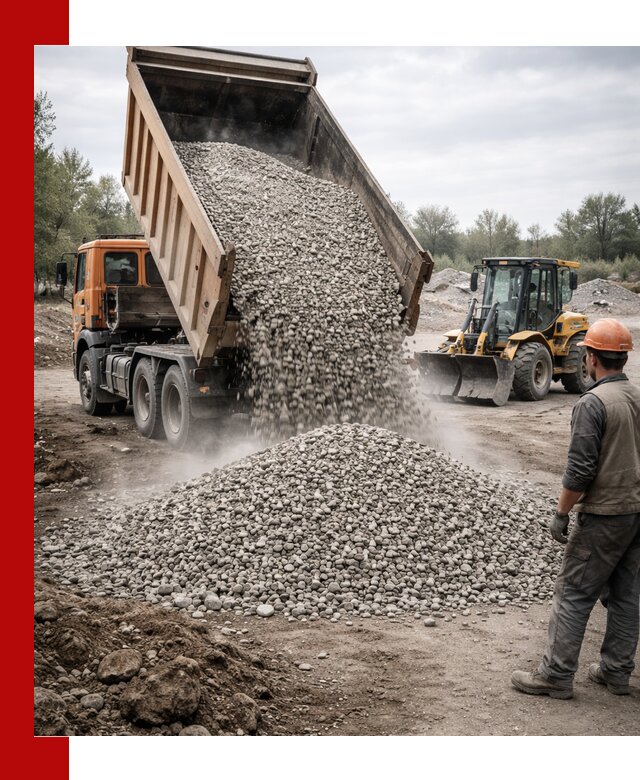 Доставка щебня в Мытищах крупными и мелкими фракциями