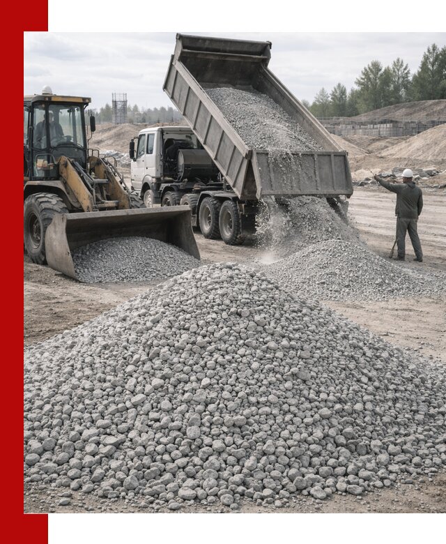 Доставка известнякового щебня фр. 5–20 в Мытищах