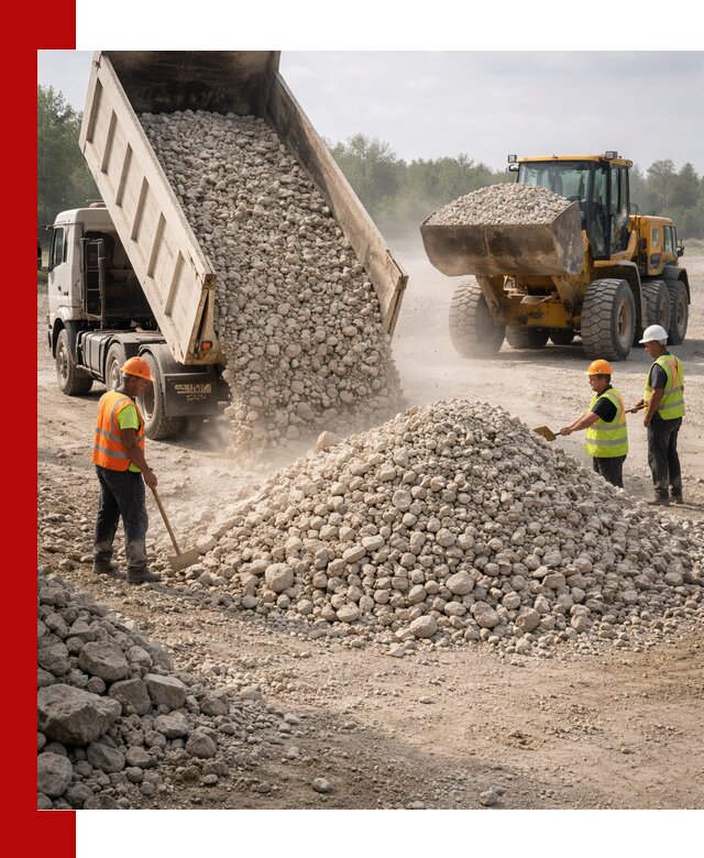 Доставка известнякового щебня фр. 40-70 в Мытищах