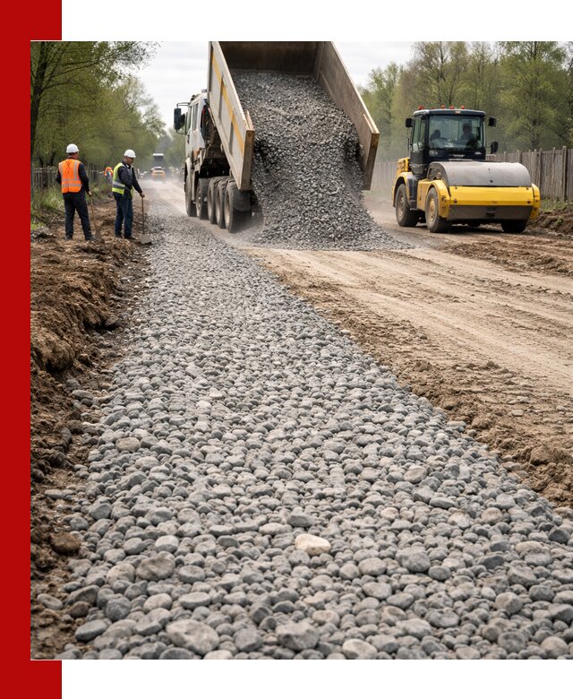 Доставка щебня для отсыпки дорог в Мытищах высокого качества