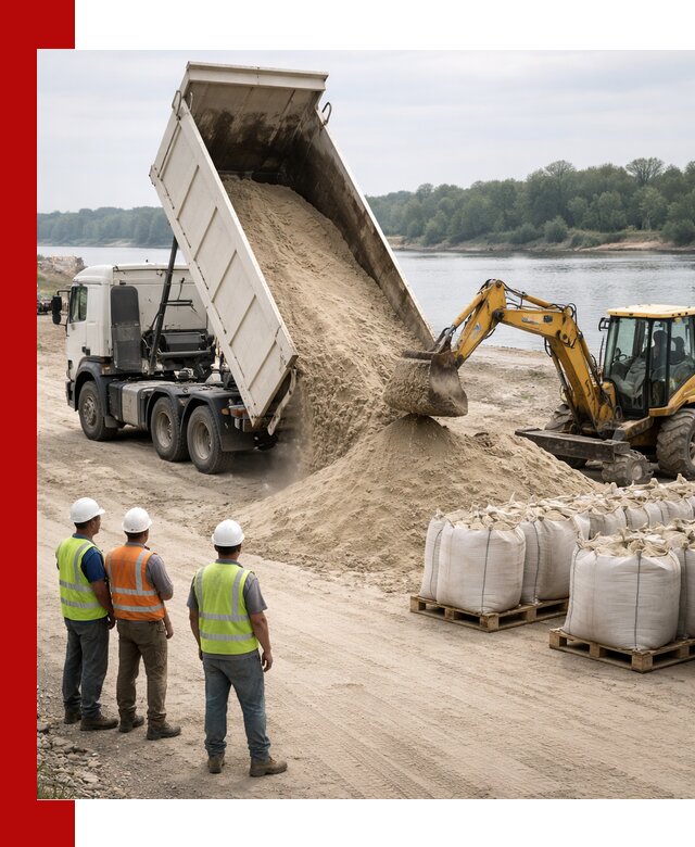 Доставка речного песка в Мытищах самосвалами и погрузкой