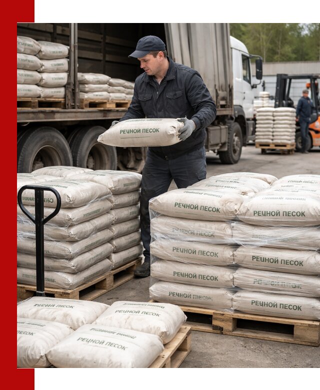 Речной песок в мешках с доставкой в Мытищах