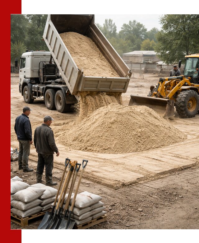 Доставка мытого песка в Мытищах с самосвалами по выгодной цене