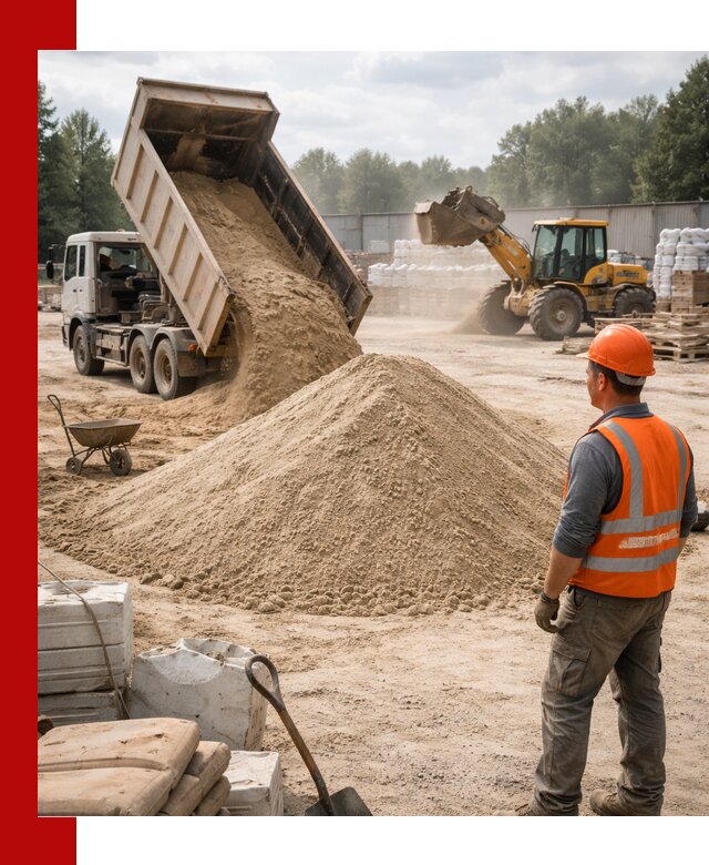 Доставка строительного песка с самосвалом в Мытищах