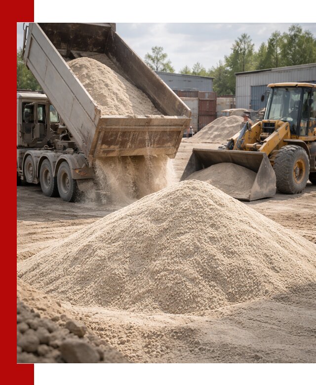 Кварцевый песок с доставкой в Мытищах для строительных работ