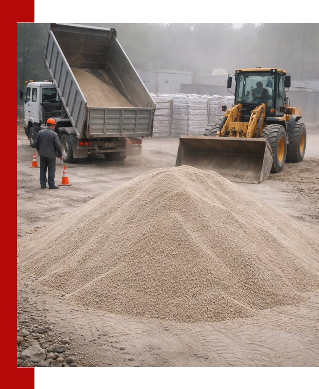 Кварцевый песок фракция 0–8 для стройработ в Мытищах