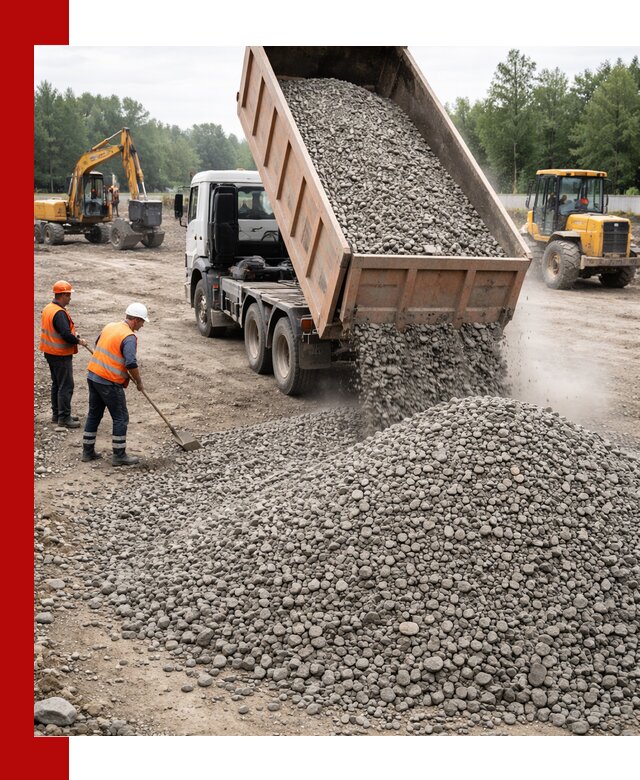 Доставка гравия фракции 40-70 в Мытищах оптом и в розницу