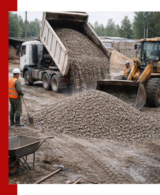 Мытый гравий с доставкой в Мытищах от карьера до участка