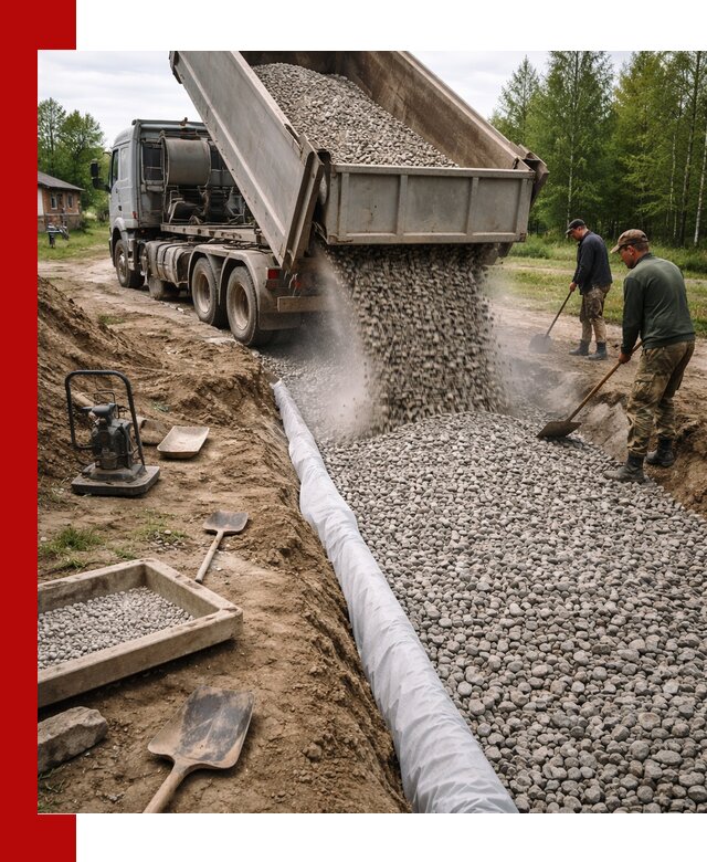 Гравий для дренажа с доставкой в Мытищах качественный и недорогой