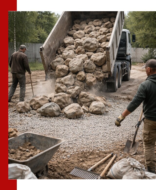 Доставка и укладка булыжника в Мытищах