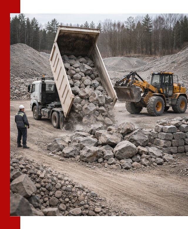 Доставка и продажа бутового гранитного камня в Мытищах