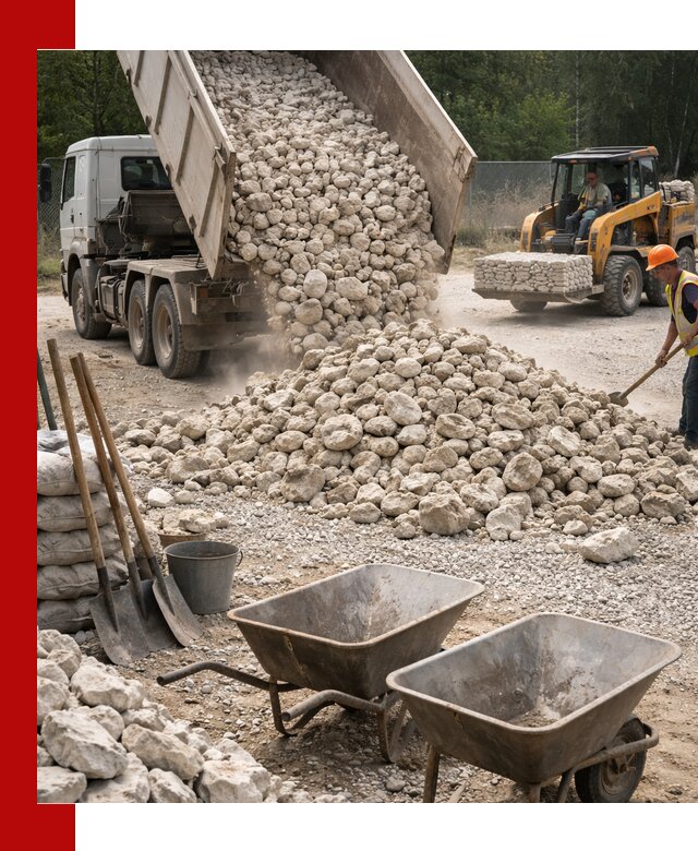 Доставка и продажа бутового известнякового камня в Мытищах