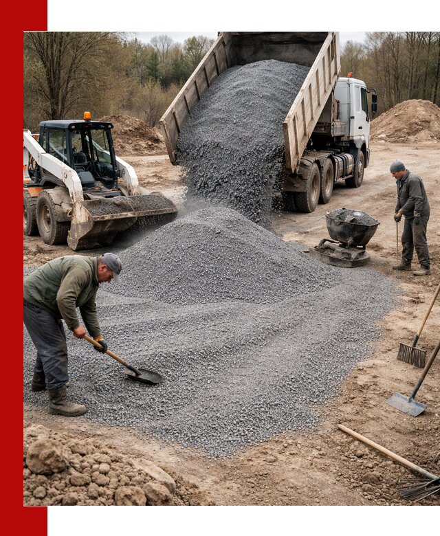 Отсев для подсыпки в Мытищах — доставка и подсыпка на участок