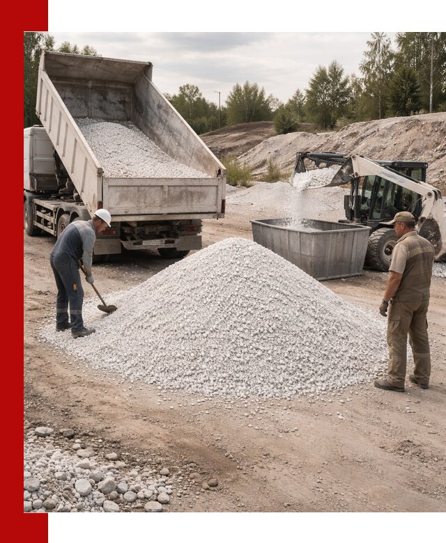 Доставка и продажа белой мраморной крошки в Мытищах