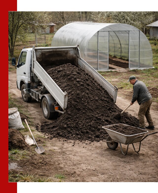 Чернозем для теплицы с доставкой в Мытищах