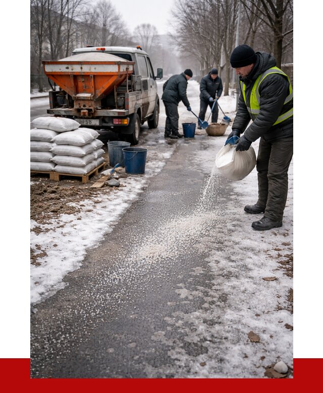 Реагент против гололеда в Мытищах с доставкой от 4570 р. | ПРОНЕРУДМтщ