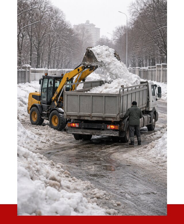 Вывоз снега с погрузкой в Мытищах от 3554 р. ПРОНЕРУДМтщ