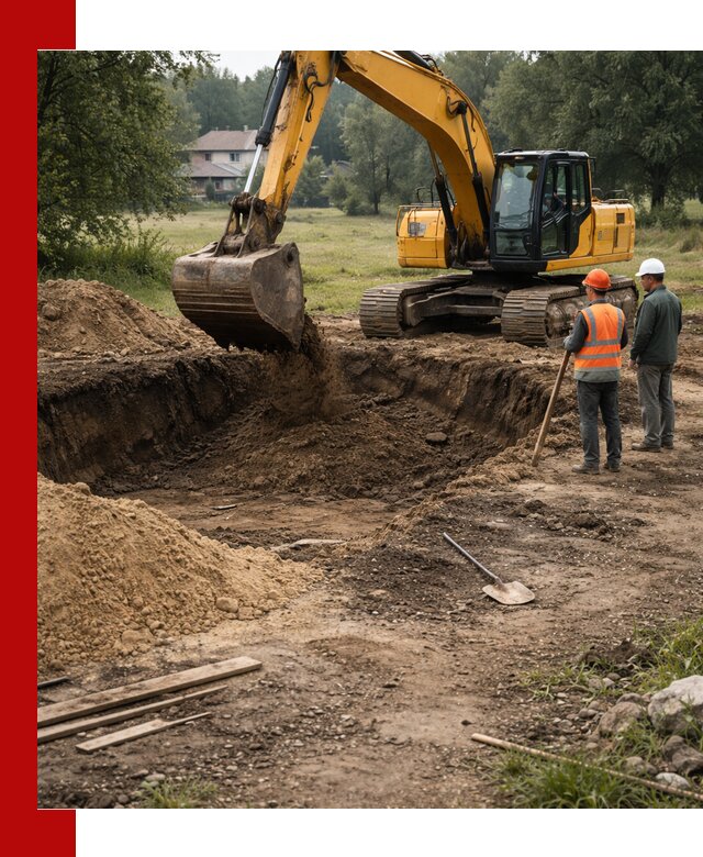 Рытье котлована под фундамент в Мытищах (быстро и недорого)