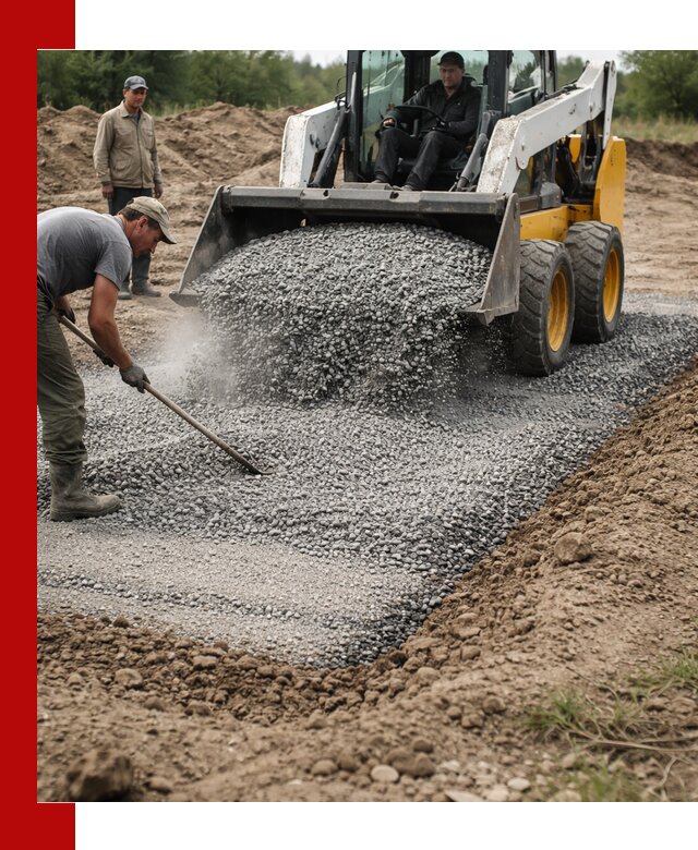 Устройство щебеночной подушки в Мытищах для дорог и фундаментов